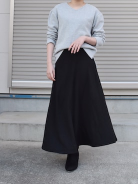 「アイテム（スカート）」を使った、シュウイさん（レディース・155cm）の冬コーディネート