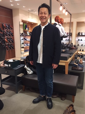 「COMOLI（コモリ）のアイテム（ノーカラージャケット）」を使った、DDさん（メンズ・173cm）の春コーディネート