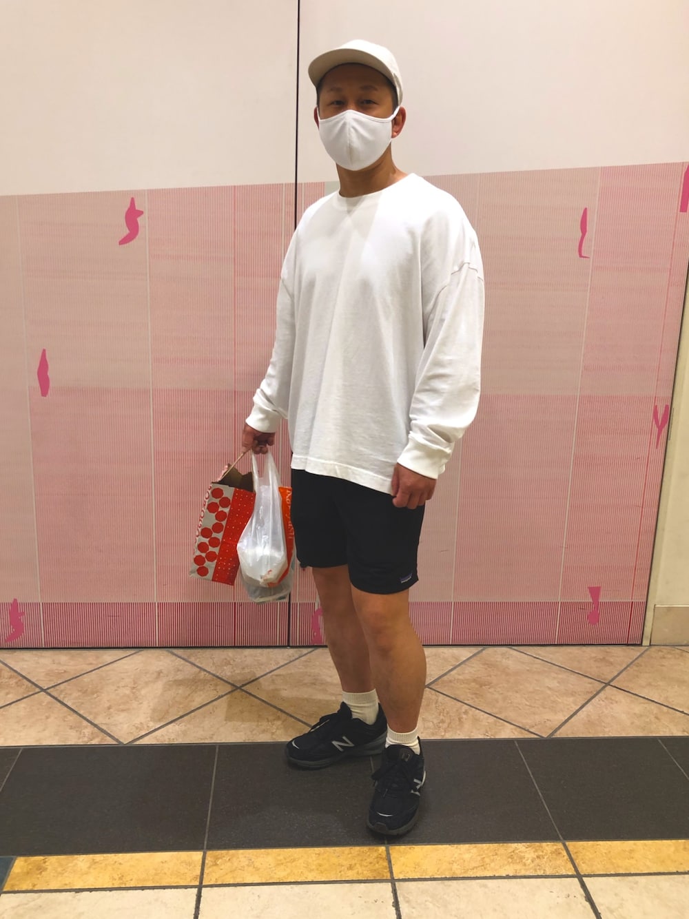「KIJIMA TAKAYUKI、UNIQLO、WILLY CHAVARRIA、patagonia、New Balance」｜「KIJIMA TAKAYUKIの【KIJIMA TAKAYUKI】コットンBBキャップ WOMEN（キャップ、ベージュ系）」を使った、DDさん（メンズ・173cm）の夏コーディネートの1枚目の写真
