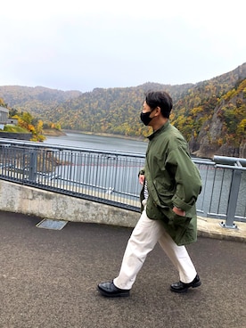「DANTON（ダントン）のアイテム（チノパンツ）」を使った、DDさん（メンズ・173cm）の秋コーディネート