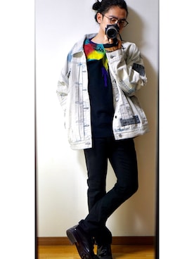 「ZIP FIVE（ジップファイブ）のアイテム（デニムジャケット）」を使った、alexさん（メンズ・165cm）の冬コーディネート