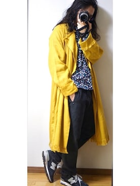 「ISSEY MIYAKE（イッセイミヤケ）のアイテム（トレンチコート）」を使った、alexさん（メンズ・165cm）の春コーディネート