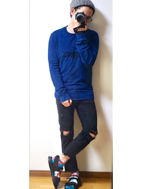 「LACOSTE」｜「アイテム（ニットキャップ/ビーニー）」を使った、alexさん（メンズ・165cm）の春コーディネート