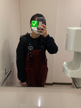 「アイテム（オールインワン・サロペット、レッド系）」を使った、yamamoさん（レディース・149cm）の春コーディネート