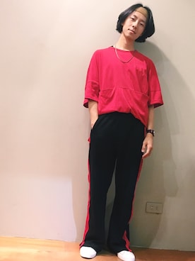 「CABANE de ZUCCa（カバンドズッカ）のアイテム（スニーカー）」を使った、KenLiuさん（メンズ・168cm）の夏コーディネート