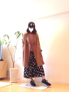 「DRESKIP（ドレスキップ）のアイテム（トレンチコート）」を使った、kozumiさん（レディース・161cm）の冬コーディネート