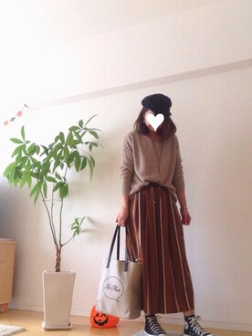 「passage mignon/flaneur（パサージュミニョンフラヌール）のアイテム（帽子）」を使った、kozumiさん（レディース・161cm）の秋コーディネート