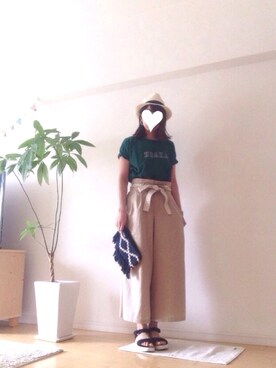 kozumiさんの「◆トライバル刺繍ベルト付ワイドパンツ」を使ったコーディネート