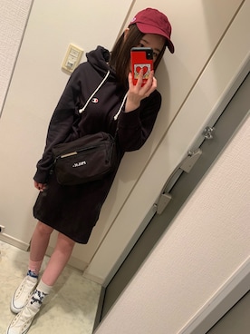 「パーカーワンピ」｜🌼さっちゃん🌼さん（レディース・157cm）の冬コーディネート