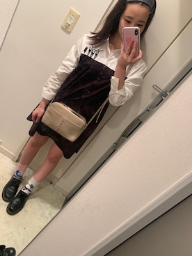 「Design Tshirts Store graniph（デザイン　ティーシャツ　ストア　グラニフ）のアイテム（シャツワンピース）」を使った、🌼さっちゃん🌼さん（レディース・157cm）の秋コーディネート