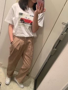 「グラニフTシャツ」｜🌼さっちゃん🌼さん（レディース・157cm）の秋コーディネート