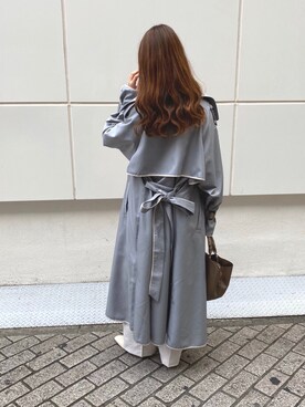 「配色」｜「アイテム（トレンチコート）」を使った、おまいさん（レディース・152cm）の春コーディネート