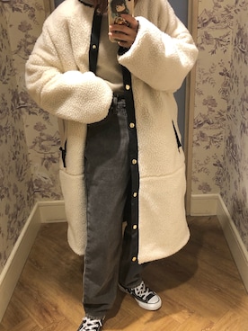 「オールスター」｜「アイテム（その他アウター）」を使った、おまいさん（レディース・152cm）の秋コーディネート