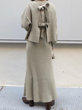「うしろリボン」｜おまいさん（レディース・152cm）の冬コーディネート