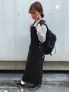 「natural couture（ナチュラルクチュール）のアイテム（オールインワン・サロペット）」を使った、おまいさん（レディース・152cm）の春コーディネート
