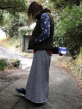 「アイテム（ダウンベスト、その他）」を使った、pigletさん（レディース・165cm）の春コーディネート