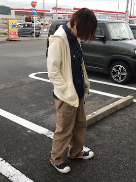 「ワーク」｜「アイテム（スリッポン）」を使った、pigletさん（レディース・165cm）の秋コーディネート