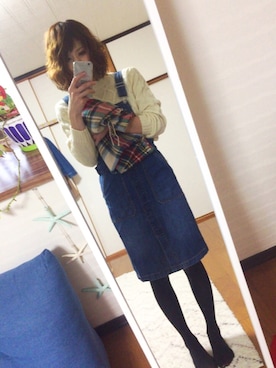 「サロペットスカート」｜「アイテム（パンツ）」を使った、chan'makiさん（レディース・164cm）の冬コーディネート