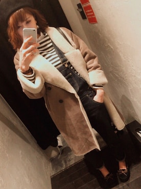 「MOUSSY（マウジー）のアイテム（サロペット/オーバーオール）」を使った、chan'makiさん（レディース・164cm）の冬コーディネート