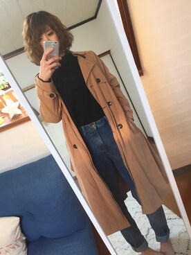 「ゆるニット」｜「アイテム（トレンチコート）」を使った、chan'makiさん（レディース・164cm）の冬コーディネート