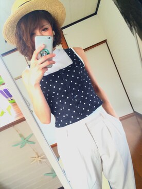 「Te chichi（テチチ）のアイテム（スラックス）」を使った、chan'makiさん（レディース・164cm）の夏コーディネート