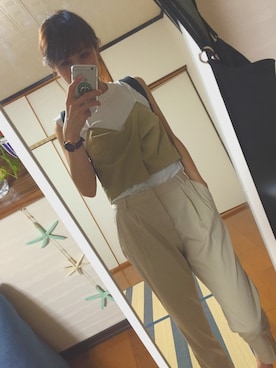「Te chichi（テチチ）のアイテム（スラックス）」を使った、chan'makiさん（レディース・164cm）の夏コーディネート