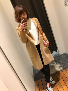 「SLOBE IENA（スローブイエナ）のアイテム（ムートンコート）」を使った、chan'makiさん（レディース・164cm）の冬コーディネート
