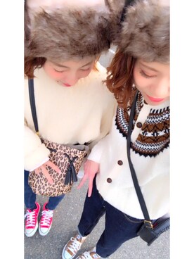 「イロチ買い」｜「アイテム（帽子）」を使った、chan'makiさん（レディース・164cm）の冬コーディネート