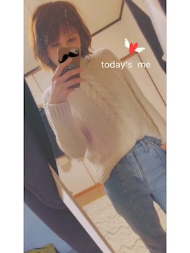 「TODAYFUL（トゥデイフル）のTODAYFUL(トゥディフル)  "ROY's Denim"カットオフデニム（デニムパンツ）」を使った、chan'makiさん（レディース・164cm）の冬コーディネート