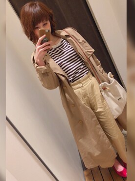 「Another Edition（アナザーエディション）のアイテム（トレンチコート）」を使った、chan'makiさん（レディース・164cm）の春コーディネート