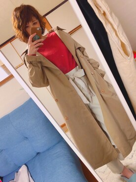 「Another Edition（アナザーエディション）のアイテム（トレンチコート）」を使った、chan'makiさん（レディース・164cm）の春コーディネート