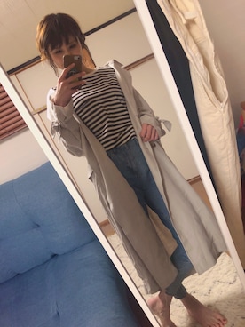「アイボリー」｜「アイテム（トレンチコート）」を使った、chan'makiさん（レディース・164cm）の春コーディネート