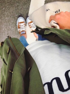 「TODAYFUL（トゥデイフル）のTODAYFUL(トゥディフル)  "ROY's Denim"カットオフデニム（デニムパンツ）」を使った、chan'makiさん（レディース・164cm）の春コーディネート