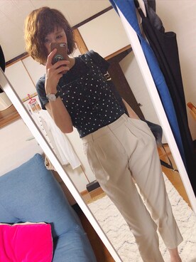 「Te chichi（テチチ）のアイテム（スラックス）」を使った、chan'makiさん（レディース・164cm）の夏コーディネート