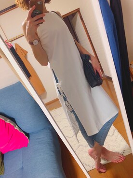 「TODAYFUL（トゥデイフル）のTODAYFUL(トゥディフル)  "ROY's Denim"カットオフデニム（デニムパンツ）」を使った、chan'makiさん（レディース・164cm）の夏コーディネート