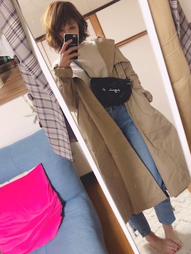 「Another Edition（アナザーエディション）のアイテム（トレンチコート）」を使った、chan'makiさん（レディース・164cm）の秋コーディネート