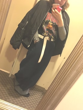 「LIVE」｜「アイテム（ブルゾン）」を使った、kaさん（レディース・161cm）の冬コーディネート
