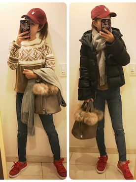 -_-.♡さん（レディース・158cm）の冬コーディネート