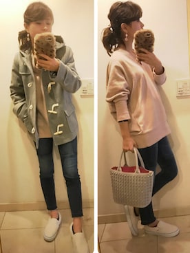 「WEGO（ウィゴー）のアイテム（ダッフルコート）」を使った、-_-.♡さん（レディース・158cm）の冬コーディネート