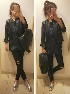 「PRADA（プラダ）のアイテム（モカシン/デッキシューズ）」を使った、-_-.♡さん（レディース・158cm）の春コーディネート