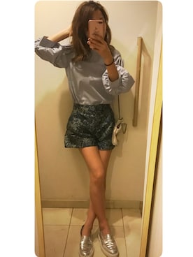 「PRADA（プラダ）のアイテム（モカシン/デッキシューズ）」を使った、-_-.♡さん（レディース・158cm）の春コーディネート