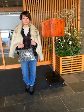 「ボーイフレンドデニム」｜「アイテム（その他アウター）」を使った、FBKさん（レディース・160cm）の春コーディネート