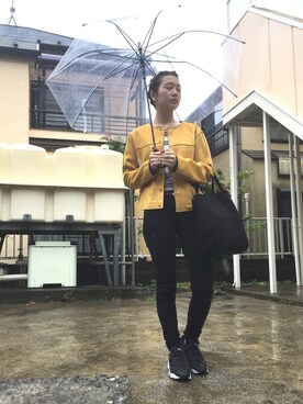 「yellow」｜「アイテム（ノーカラージャケット）」を使った、FBKさん（レディース・160cm）の夏コーディネート