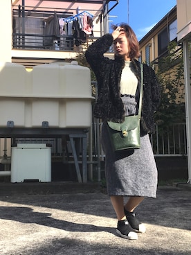 「みどり」｜「アイテム（ノーカラージャケット）」を使った、FBKさん（レディース・160cm）の秋コーディネート