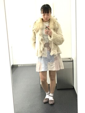 「セレブ風」｜「アイテム（その他アウター）」を使った、FBKさん（レディース・160cm）の冬コーディネート