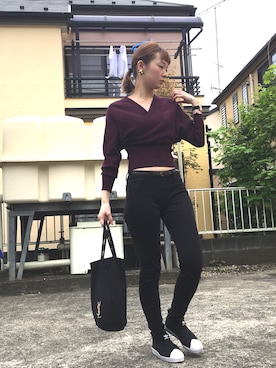 「大人シンプル」｜「アイテム（スリッポン）」を使った、FBKさん（レディース・160cm）の春コーディネート