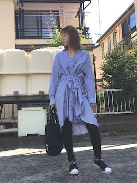「blue」｜「アイテム（アナログ腕時計）」を使った、FBKさん（レディース・160cm）の夏コーディネート