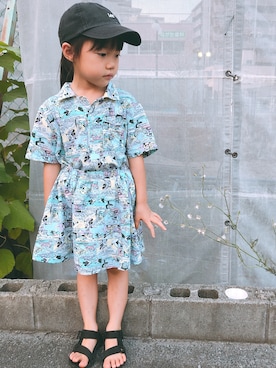 「Lee（リー）のアイテム（帽子）」を使った、waccoさん（キッズ・100cm）の夏コーディネート