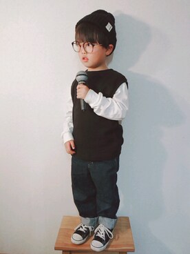 「マイク」｜aoさん（キッズ・110cm）の春コーディネート