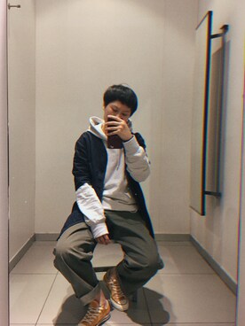 「H&M（エイチ・アンド・エム）のアイテム（その他トップス）」を使った、echoさん（メンズ・163cm）の春コーディネート